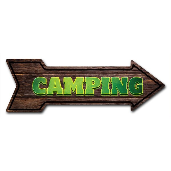 Camping Arrow Decal Funny Home Decor 24in Wide
